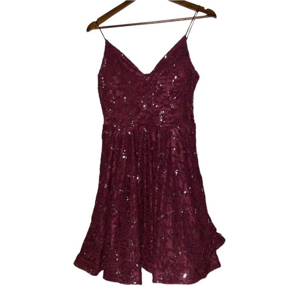 Speechless Spaghetti Strap Lined Junior Women Size 13 Sequin Mini Dress Prom